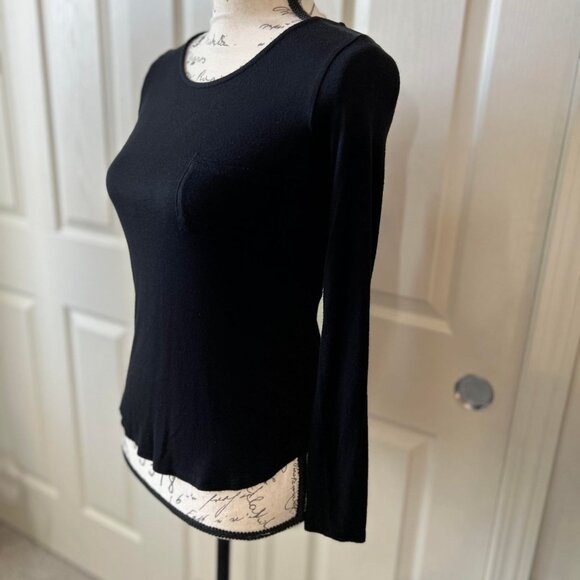Women's Gently Used Black Long-Sleeve Top with a Strappy Back - Picture 6 of 8